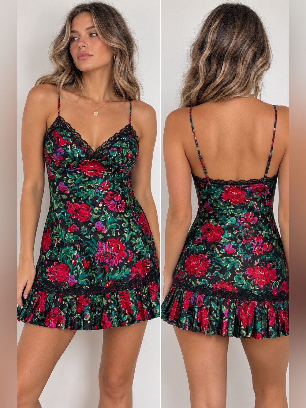 Vintage Victoria's Secret Gold Label floral print slip dress, size large